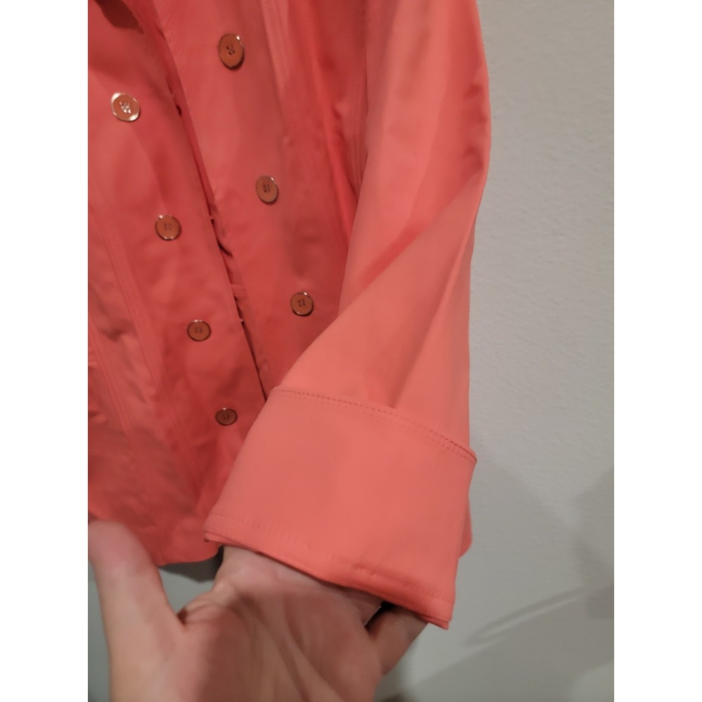Chico's Womens Size 3 XL Coral Pink Double Breasted Button Up Blazer Jacket Coat - Picture 4 of 7